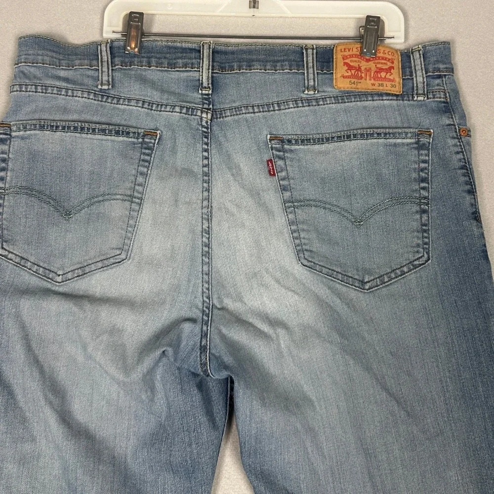 Levis 541 Jeans Mens 38X30 Blue Athletic Tapered Fit Light Wash Stretch Denim